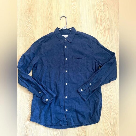 Minimalist Casual GAP Linen Long-Sleeve Shirt Relaxed Breezy Spring Summer Ready - Picture 6 of 10